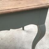 Rectangular coffee table, painted color green Sage and patina