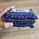 Ceramic box HB Henriot Quimper pointillism