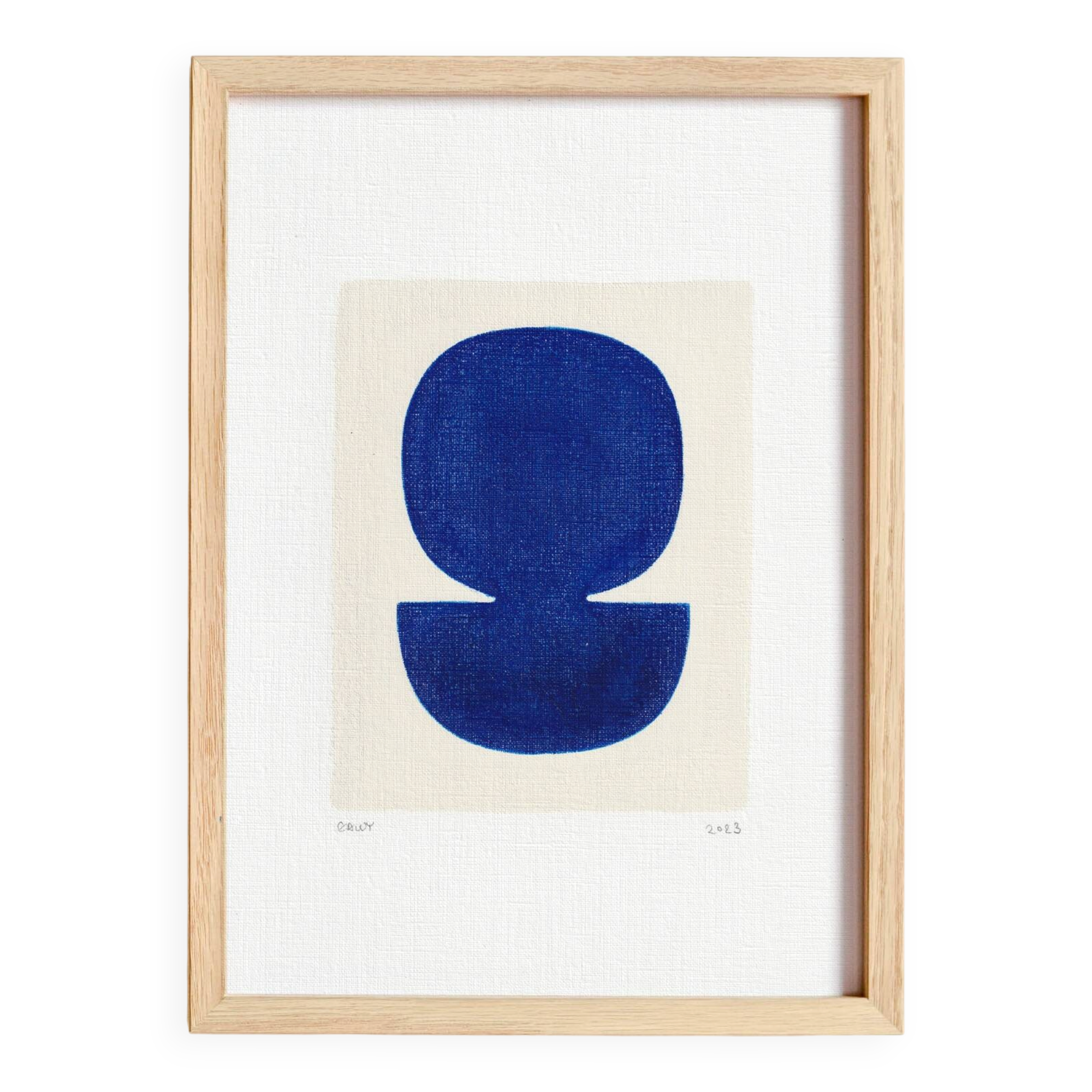 Peinture abstraite sur papier signée Eawy