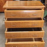 Vintage chest of drawers with 4 drawers, Scandinavian style compass feet