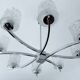 Large Vintage Architectonic  Chrome Glass Pendant Light