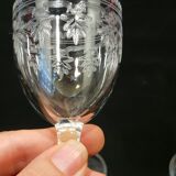 6 anciens verres a pied a porto en cristal de baccarat gravé