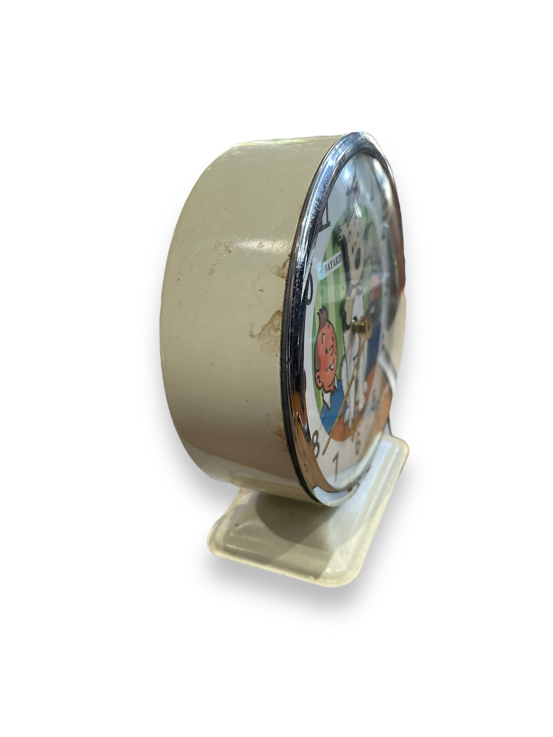 Tintin alarm clock bayard animated mechanical metal 1960s