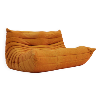 Ligne Roset Togo 2 seater sofa orange by Michel Ducaroy