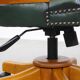 Chaise de bureau Chesterfield verte en cuir de vachette sur roulettes