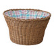 Vintage rattan basket lined with fabric