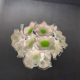 Italian murano glass disc chandelier, 1970s