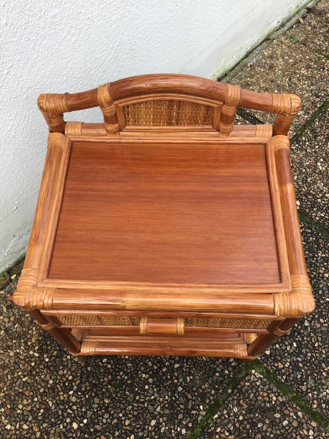 Rattan bedside