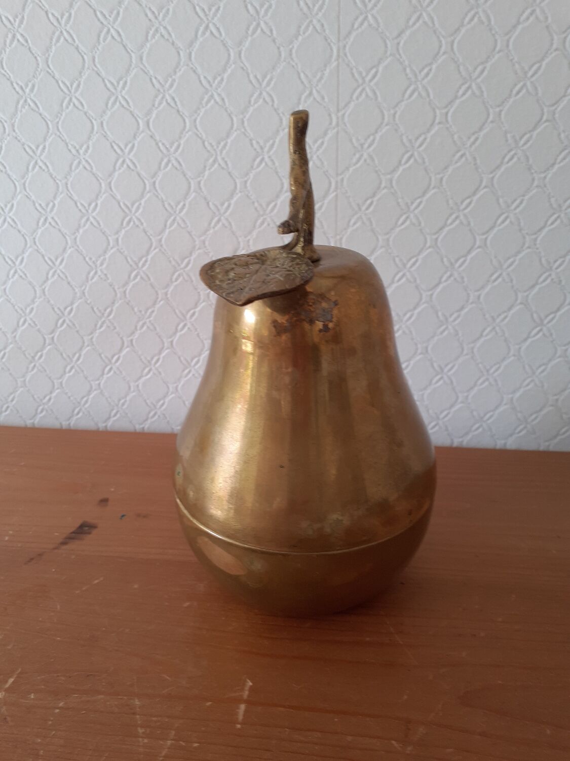 Pear brass candy box