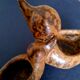 Brown ceramic saleron André Bodin duck and duckling (20th century)