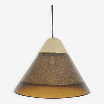 Brown bubble glass pendant light by Peill and Putzler, Germany 1960's