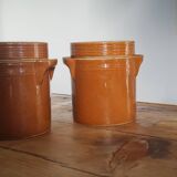 Pair of stoneware grease pots