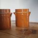 Pair of stoneware grease pots