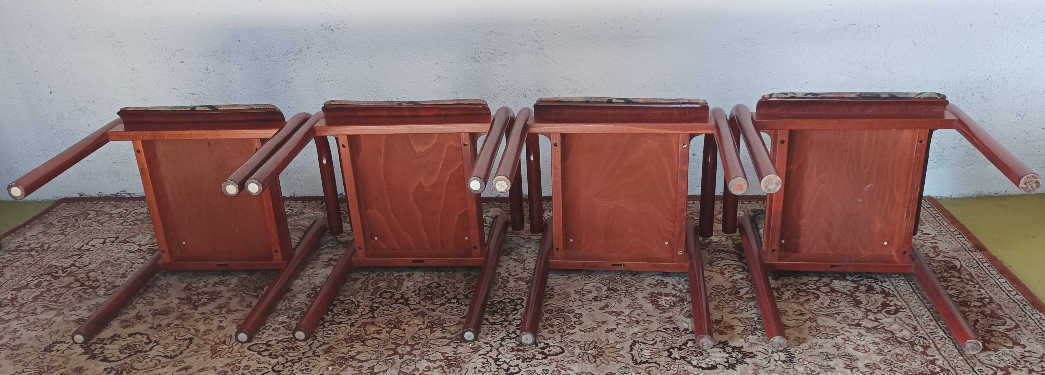 Suite de 4 chaises vintage 1960 Baumann
