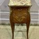 Louis XV style bedside table in rosewood and oak from the 70s with marble top