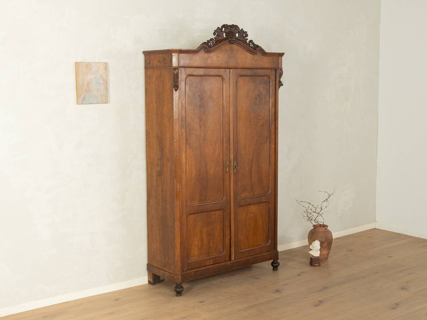 Antique Two-Door Cabinet with Carvings