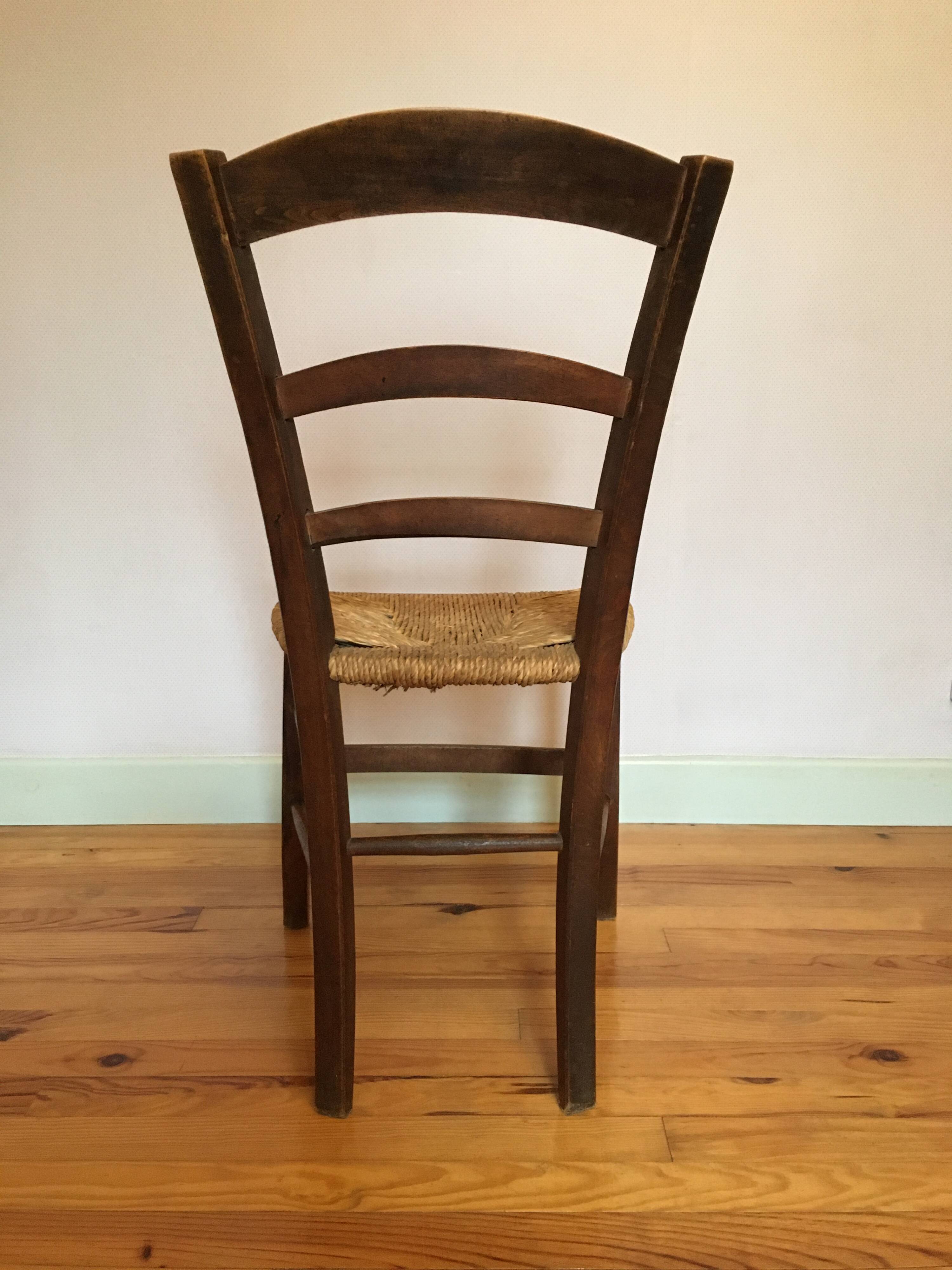 Chaise paillée bois