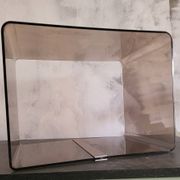 Rectangular piece of furniture or smoked plexiglass coffee table by Michel Dumas.