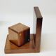 Pair of French Art Deco Wooden Bookends with Dice