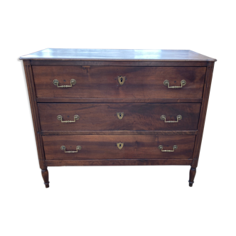 Louis XVI chest of drawers in walnut