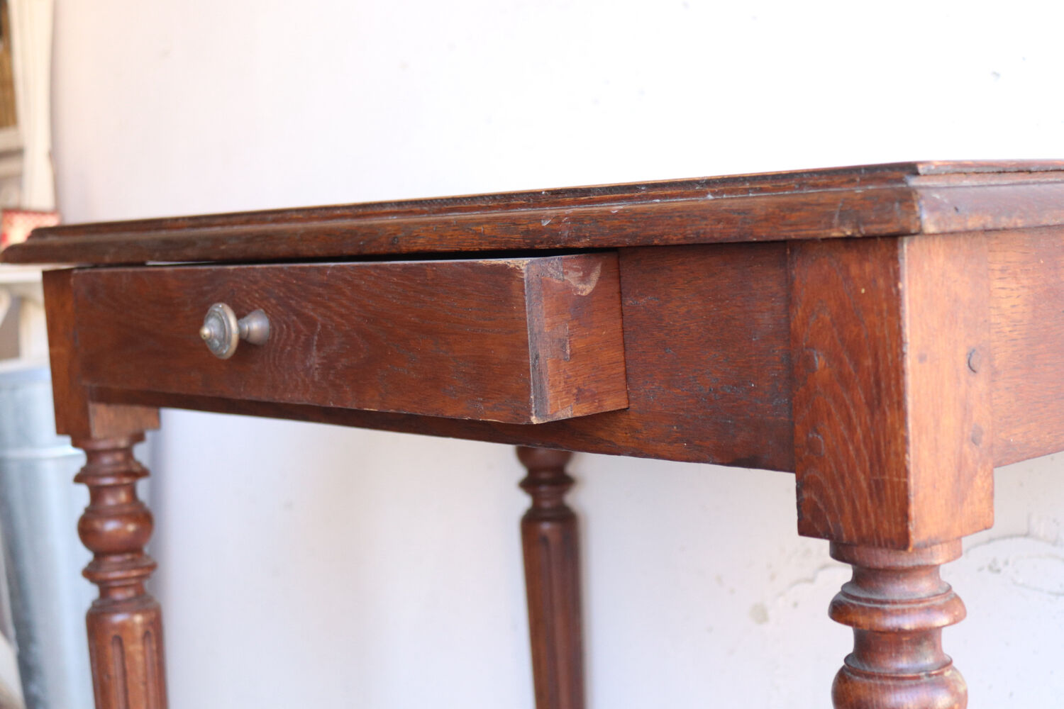 Small antique wooden desk – turned legs
