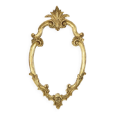 French Baroque-style gold-leaf gilded mirror with crest, 60 cm