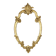 French Baroque-style gold-leaf gilded mirror with crest, 60 cm