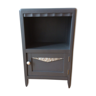 Table de chevet années 40 gris plomb