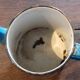 Blue enamelled coffee maker floral pattern