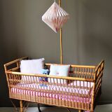 Vintage rattan cradle