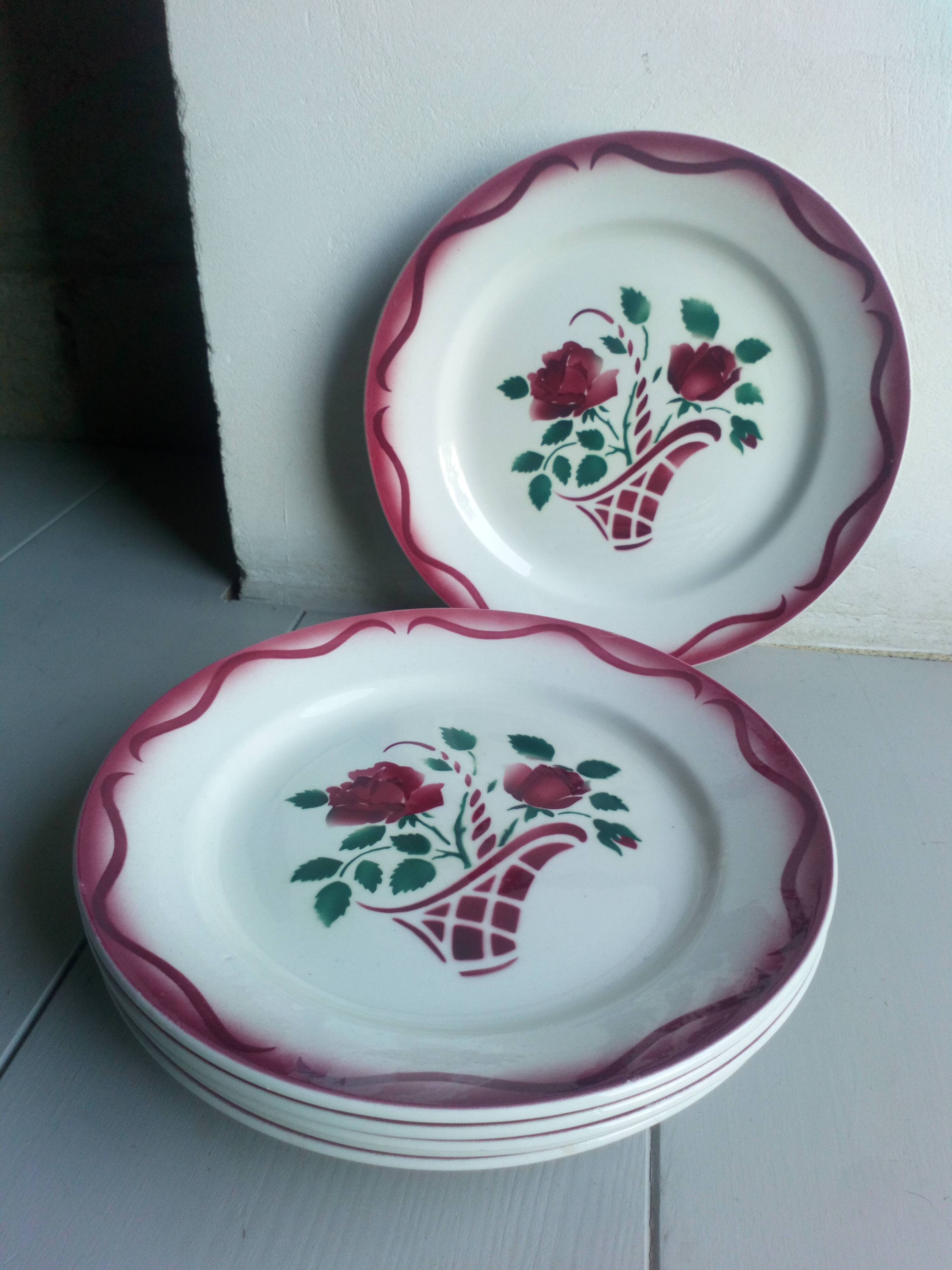 6 Lunéville flat plates, Model "Mireille" 1960