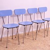 Chaises de café en formica coloré tchécoslovaque du milieu du siècle, 1960, ensemble de 4