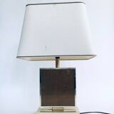 Hollywood Regency Style Gold Square Table Lamp, 1970s