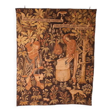 tapisserie représentant la pesée et l'art de forger
