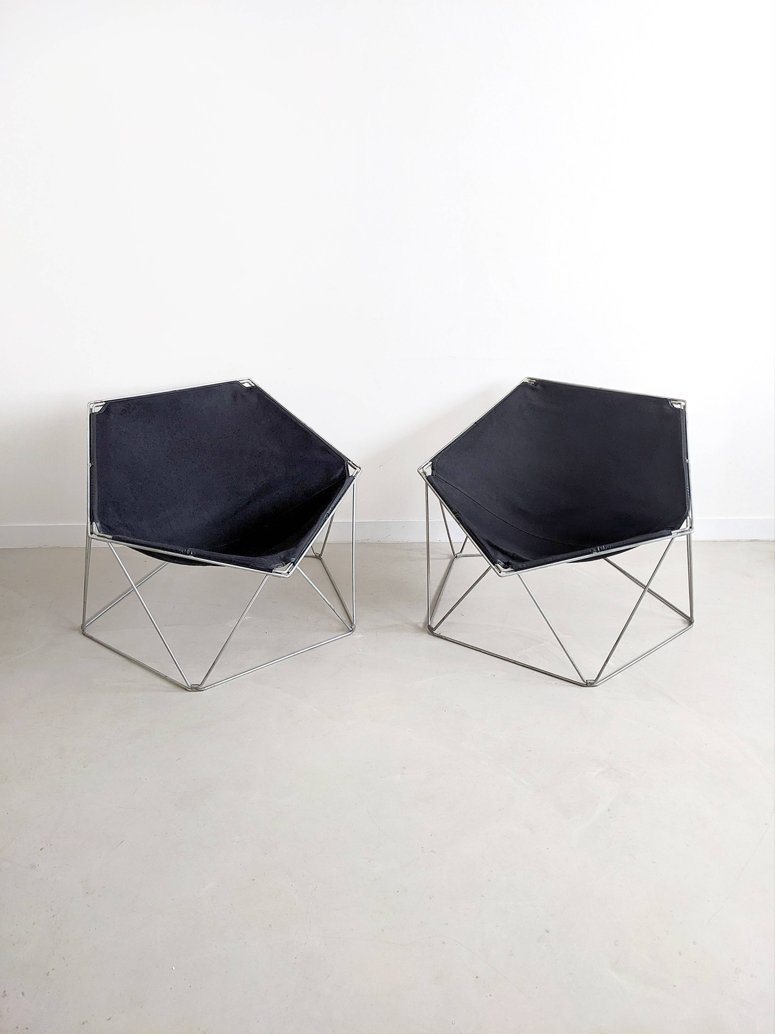 Set of 2 'Penta' Chairs by Jean-Paul Barry & Kim Moltzer for Bofinger 1960's