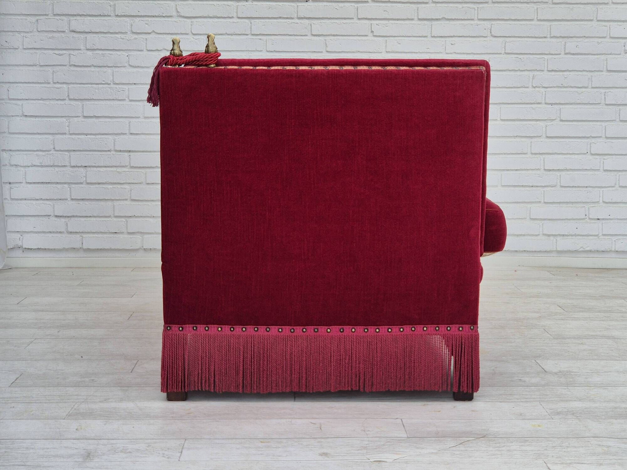 1970s, Danish 2 seater sofa, original condition, furniture velour, ash wood.