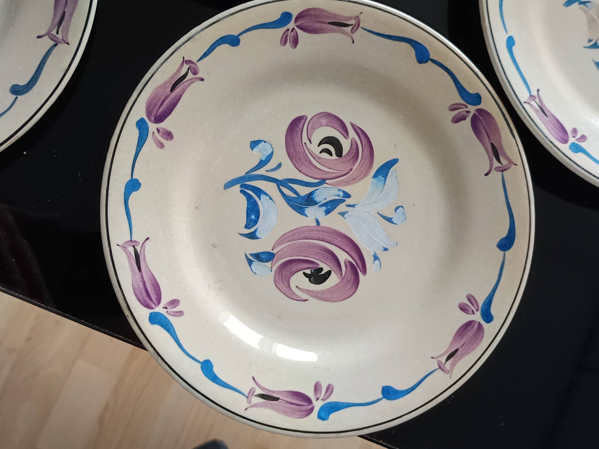 lot de 5 assiettes 1930 signées Marcel Goupy