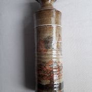 Vase vintage en grès au décor naif