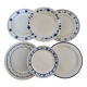 6 mismatched vintage flat plates - Laura set