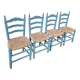 4 chaises paillées anciennes de style provençale