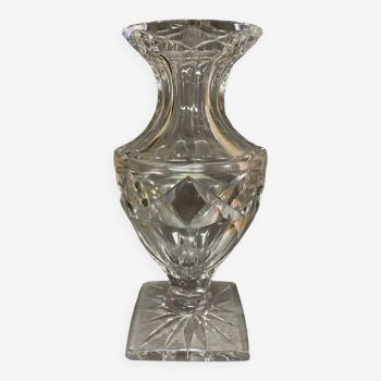 Lorraine cross diamond cut crystal baluster vase