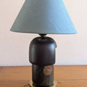 Vintage handcrafted lamp with Japanese Gunma Kokeshi doll (signed Sansaku Se