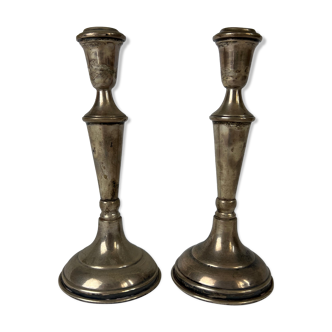 Pair of iron candle holders