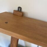 Wall-mounted coat rack with vintage hooks