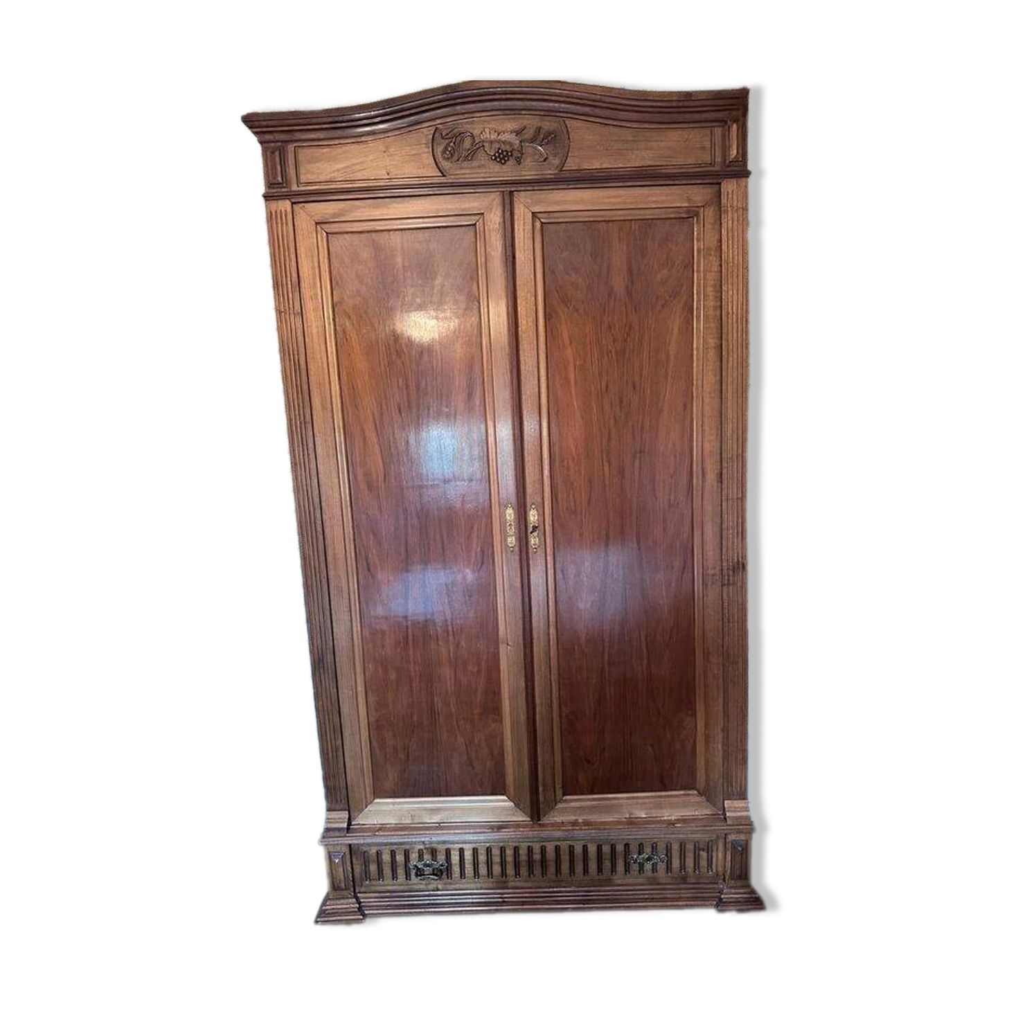 Antique wardrobe in Louis Philippe style, solid wood.