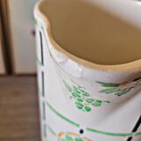 Pitcher / Vase Choisy Le Roi HBC Chatou, green orange black bird decoration