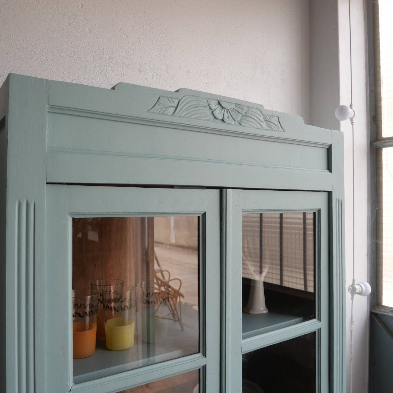 Renovated antique display cabinet