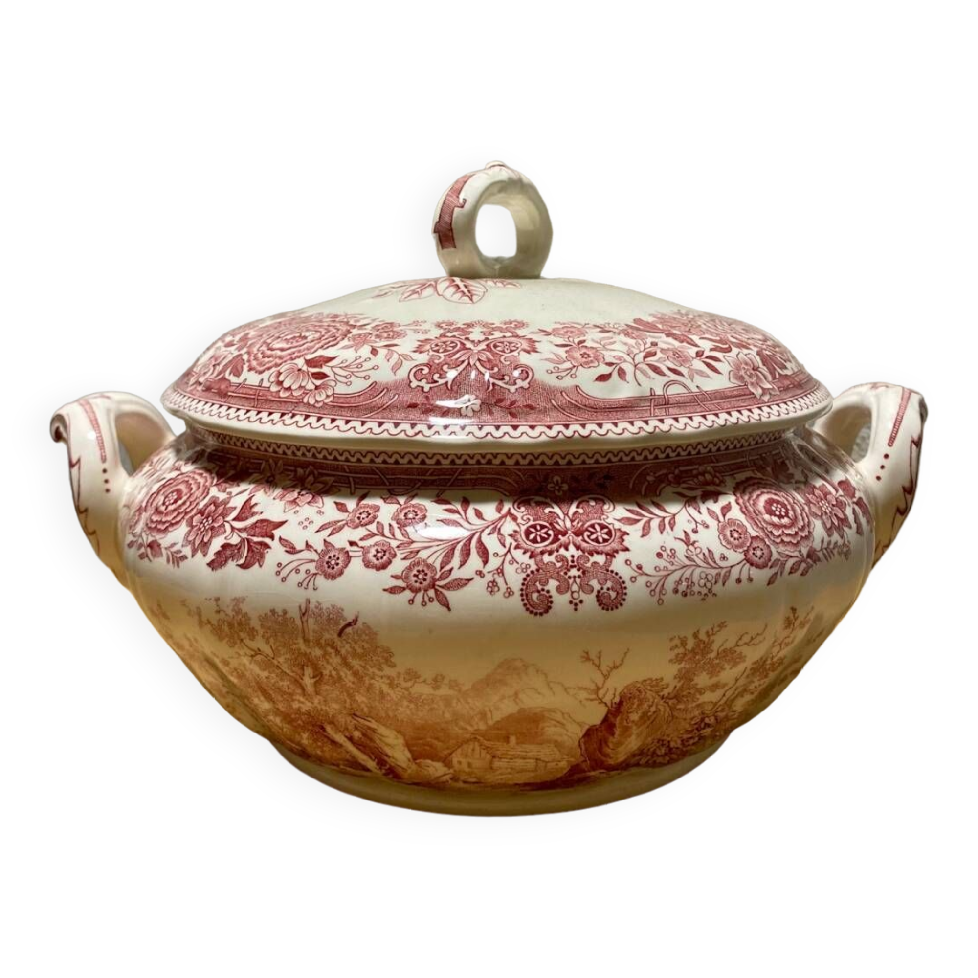 Villeroy and Boch soup tureen, Burgenland model, red