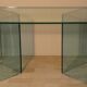 Bacco desk in transparent glass attributed to Tonelli, Italy, 1980s.