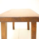 Midcentury Massive Wooden Stool, Czechoslovakia, 1970s